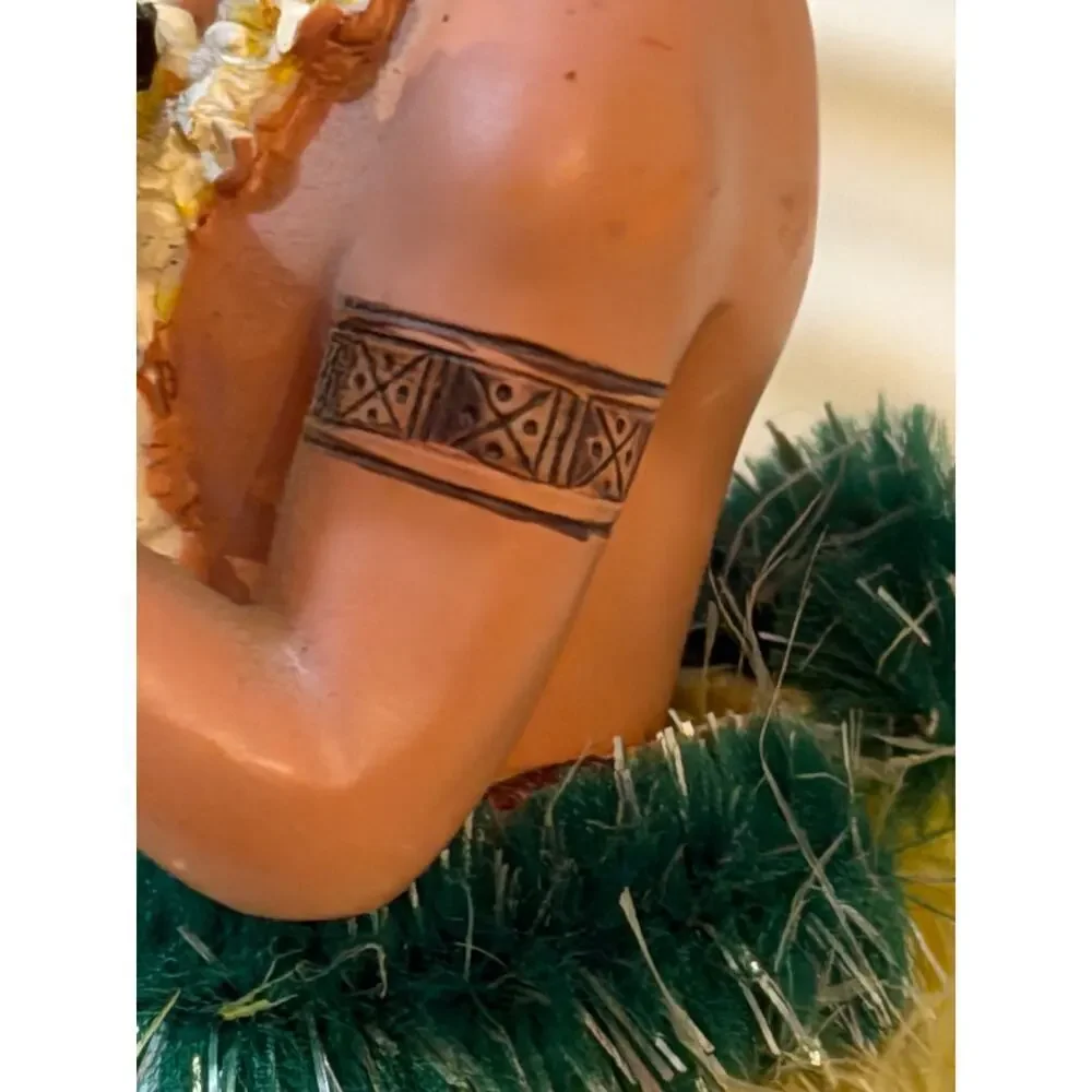 Vintage Hawaiian Hula Dancer Figurine Ukulele Player Tiki Island Souvenir Decor